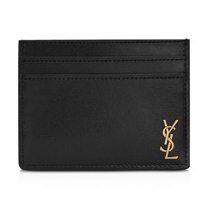 YSL CASSANDRE CARD CASE IN GRAINED LEATHER
